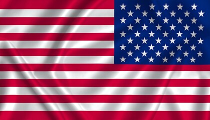 Naklejka premium Waving American Flag, Stars and Stripes, Patriotic Symbol, National Pride