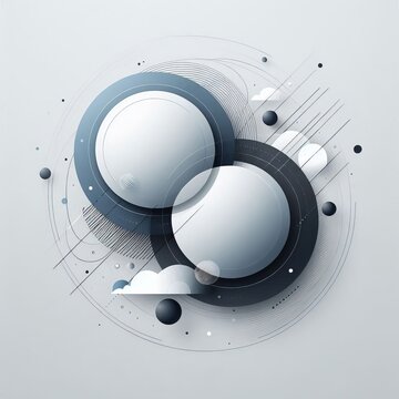 Pale gray with two overlapping semi transparent navy blue ellips