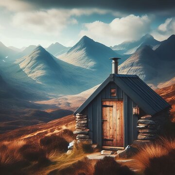Mountain Bothy A simple unlocked shelter bothy in the Scottish H