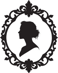 woman silhouette with floral hairstyle
