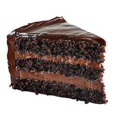Decadent Slice of Chocolate Layer Cake with Rich Ganache Frosting