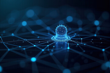 Abstract 3D illustration of a futuristic digital network