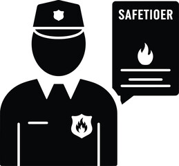 Fire Safety Officer Vector Design in Urban Environment