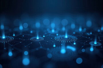 Abstract 3D illustration of a futuristic digital network