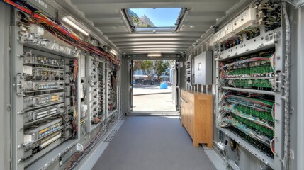 Wide Angle View of Interior Modular Data Center Structure