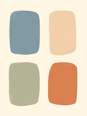 Four Aligned Rectangles – Modern Color Harmony Wall Art