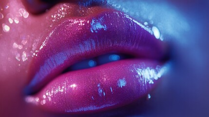 Close up lips glossy colors