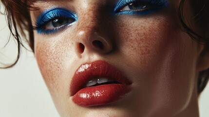 Close up portrait of woman with bold makeup