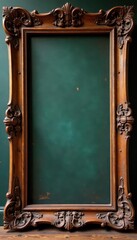 Massive antique wood frame, rich patina, swirling carvings, frame, antique, acanthus