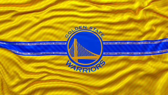 Waving Flag of Golden State Warriors Basketball Team