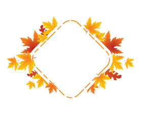 Autumn Leaves Background, Hand Drawn Flat Autumn Background, Maple Leaf Autumn Background