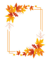 Autumn Leaves Background, Hand Drawn Flat Autumn Background, Maple Leaf Autumn Background