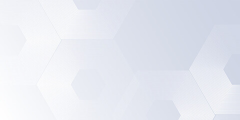 Whiite background with gradient color and artistic dynamic lhexagon abstract modern design art