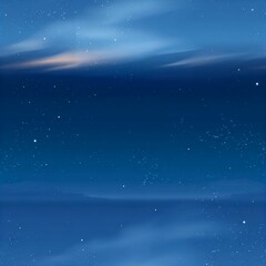 Seamless pattern of an elegant starry night illustration showing a cloudless sky and shimmering constellations in rich deep blue gradients