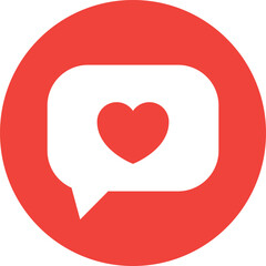 Heart Message Bubble on Red Background Vector