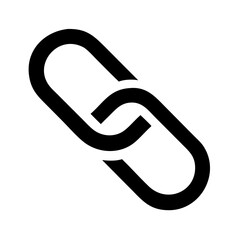 Black chain link icon symbolizing connection and collaboration  