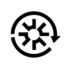 Obraz premium Circular loading spinner icon in black design concept 