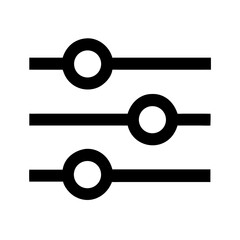 Black sliders icon for settings adjustments in digital interface  