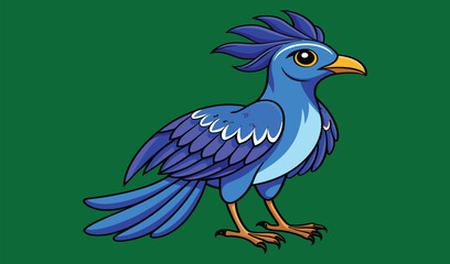 Fototapeta premium Cute cartoon blue bird illustration