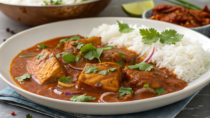 Delicious Tofu Tikka Masala with Basmati Rice