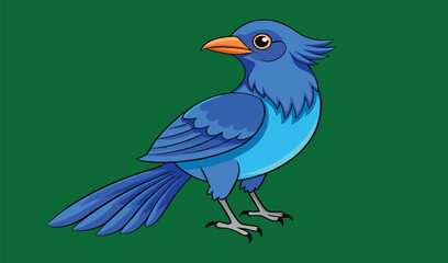 Obraz premium Cute cartoon blue bird illustration