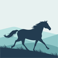 Fototapeta premium Galloping Horse Silhouette