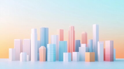 Fototapeta premium Pastel City Skyline