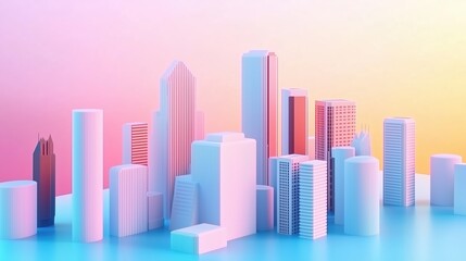 Obraz premium Pastel Cityscape