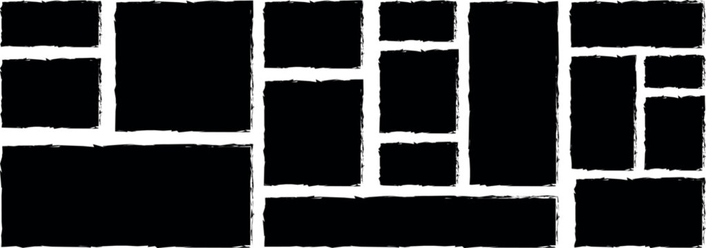 Set of grunge brush with rectangle frame. Text boxes and frames with grungy organic textures. Grunge Background in grunge brush strokes and rectangle .eps 10