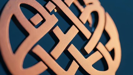 Textured, beige knotwork design against a dark blue background - Powered by Adobe