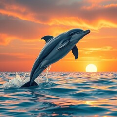 dolphin jumping at sunset © น.ส.ธนวรรณ  อุ่นแก้ว