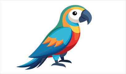 Fototapeta premium Colorful cartoon macaw parrot illustration