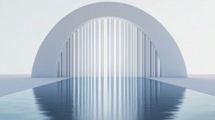 Obraz premium Minimalist architecture with reflecting pool