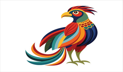 Obraz premium Colorful stylized pheasant bird illustration