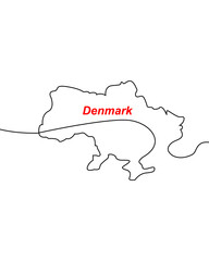 Denmark map in line one art