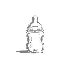 Hand-drawn illustration of a baby bottle