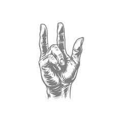 Hand Gesture Rock On Sign Hand-drawn