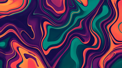 Obraz premium Abstract Swirl Background in Purple, Teal, and Orange
