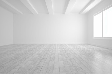 Bright white room with floorboards