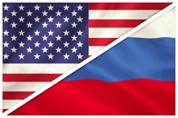 Flags of Russia and America