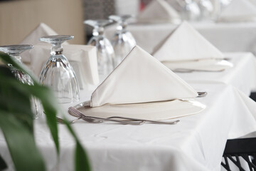 Elegant table setting in a modern restaurant space