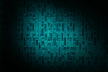 Blue lights on brick wall