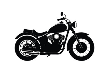 Obraz premium Harley davidson bike silhouette on white background