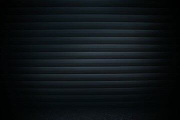 Fototapeta premium Showing metal roll-up shutter door inside dim industrial flat design scene, featuring gravel floor