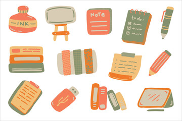 Cute and Colorful Back to School Element Collection