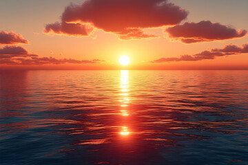 Fototapeta premium Sunset over calm ocean