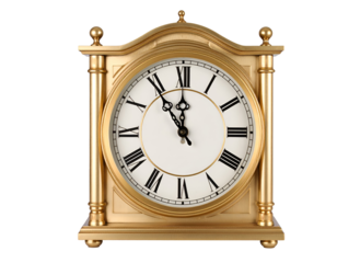 Classic gold wall clock with Roman numerals and ornate design