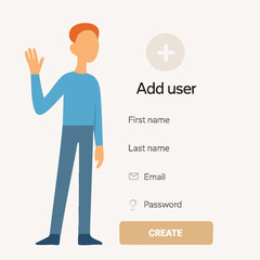 Modern Flat Design Add User Interface Illustration Design for Web