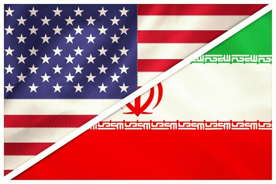 Flags of Iran and America