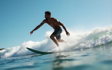 Surfer running to surf. High quality